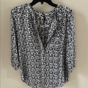 NWOT NYDJ Black & White Printed Women’s Tunic Blouse PS